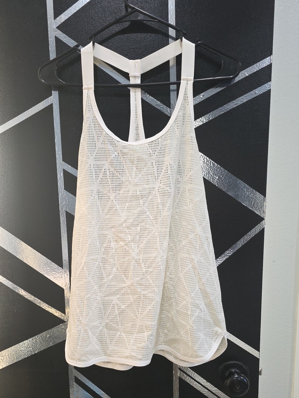Lorna Jane Cream Mesh Racerback Muscle Tank